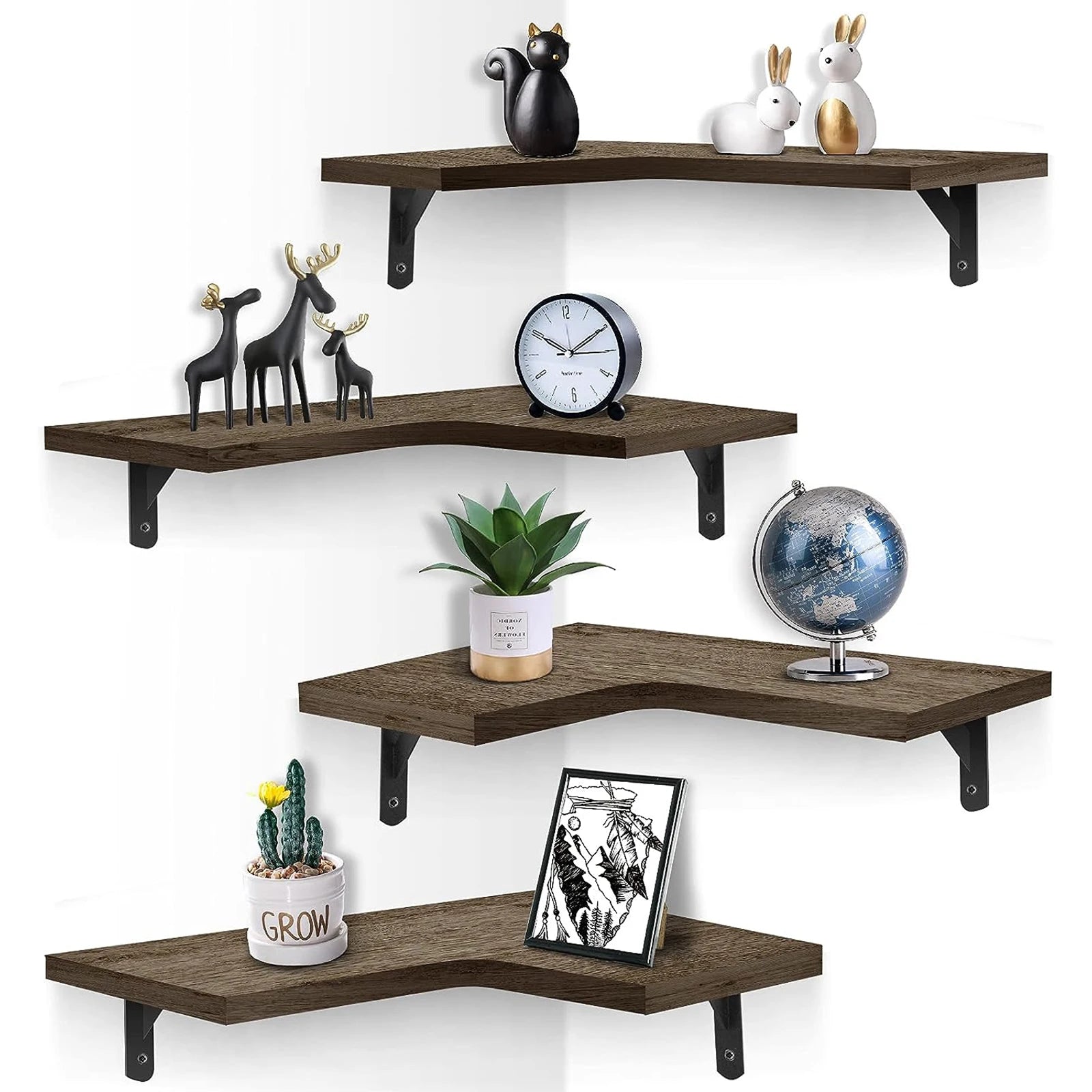 Floating Corner Wall Shelf