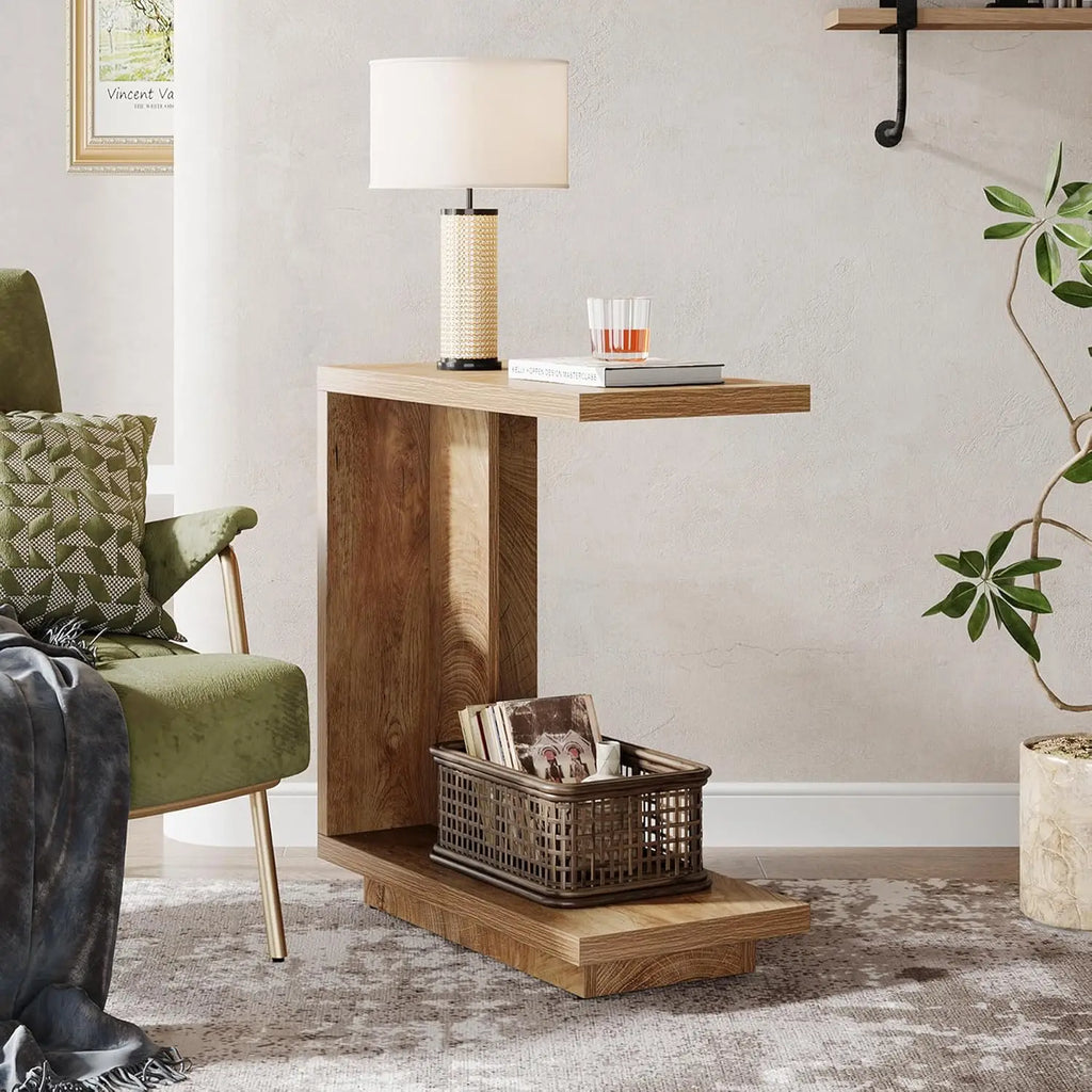 C-Shaped Sofa Side Table