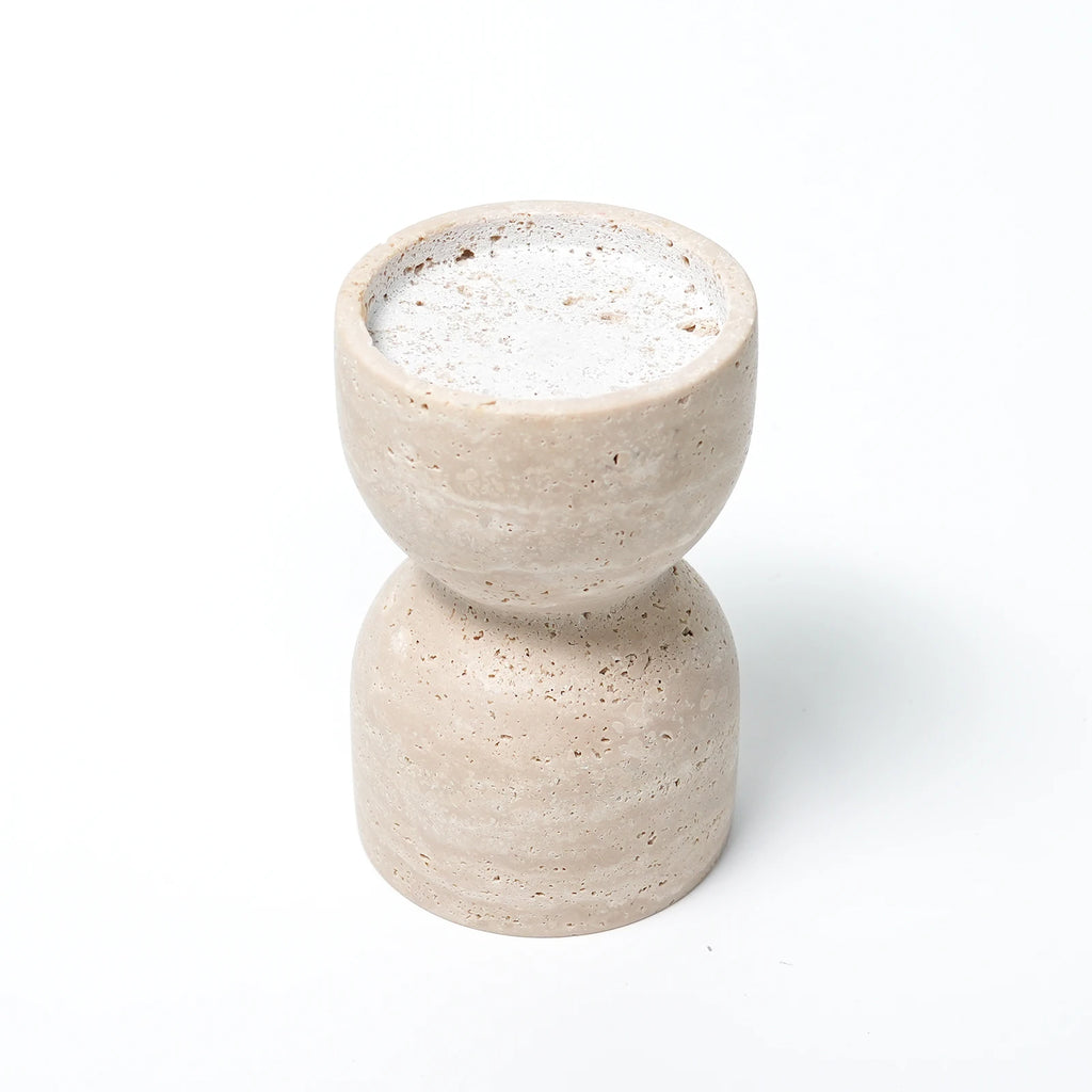 Retro Travertine Candlestick