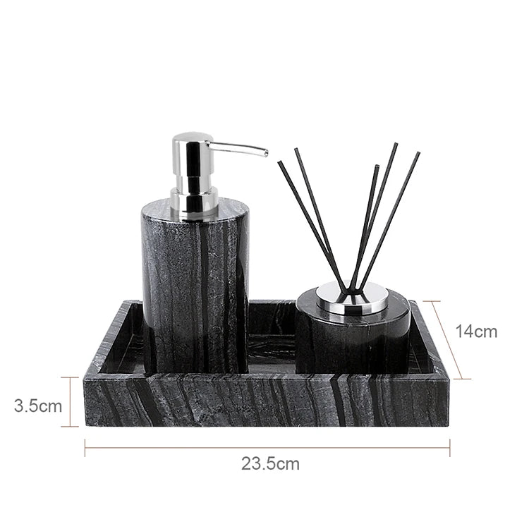 Black Marble Bath Accessory Set
