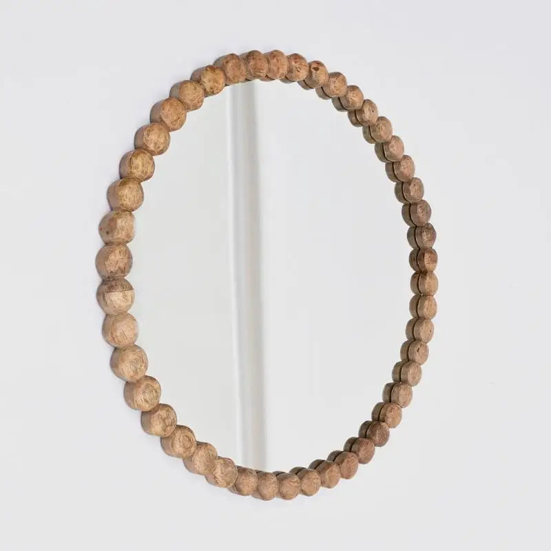 Boho Round Natural Wall Mirror