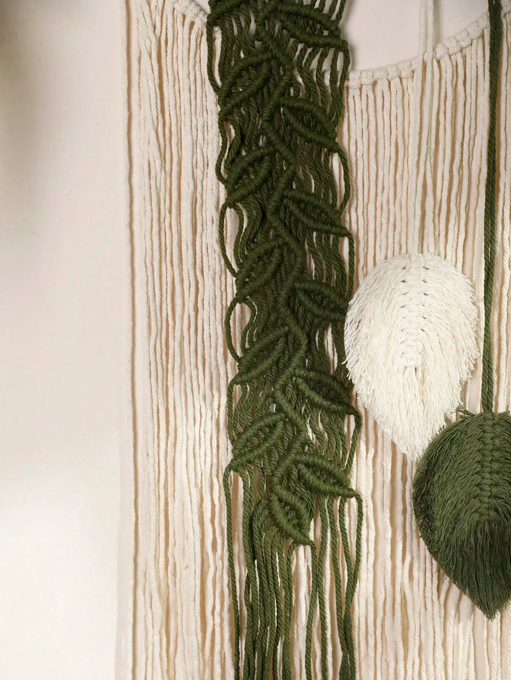 Beaded Leaf Macrame Hanging