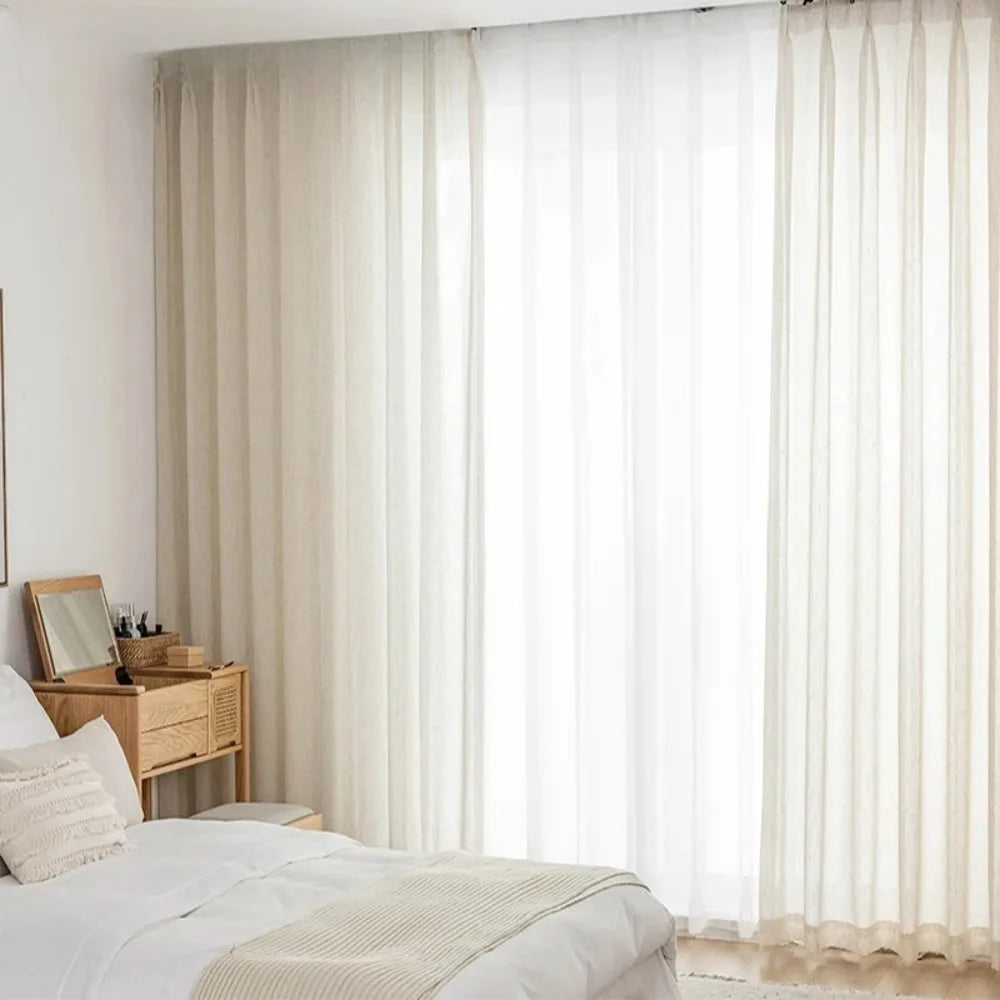 Japanese Linen-Blend Sheer Curtains
