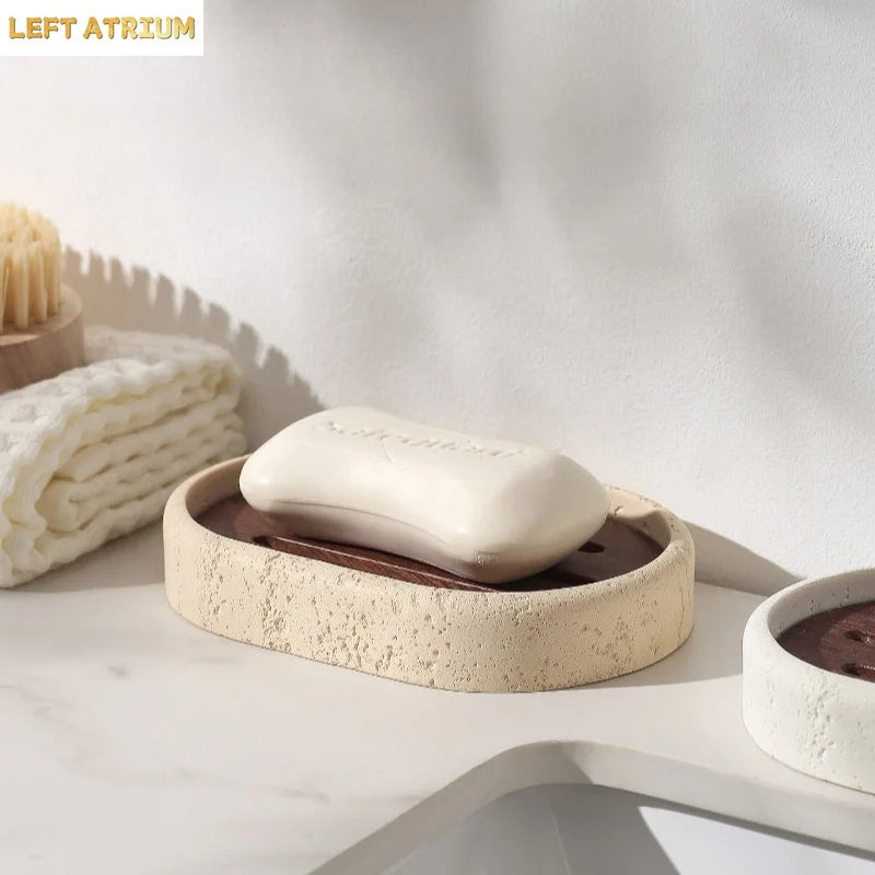 Draining Travertine Soap Dish