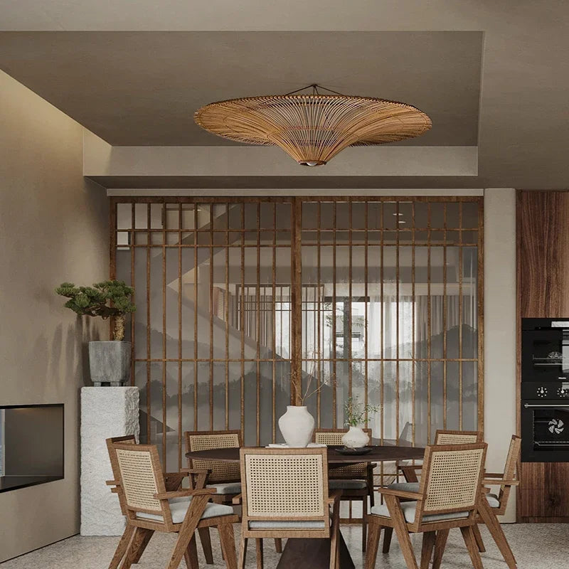 Wabi-Sabi Rattan Pendant Lamp