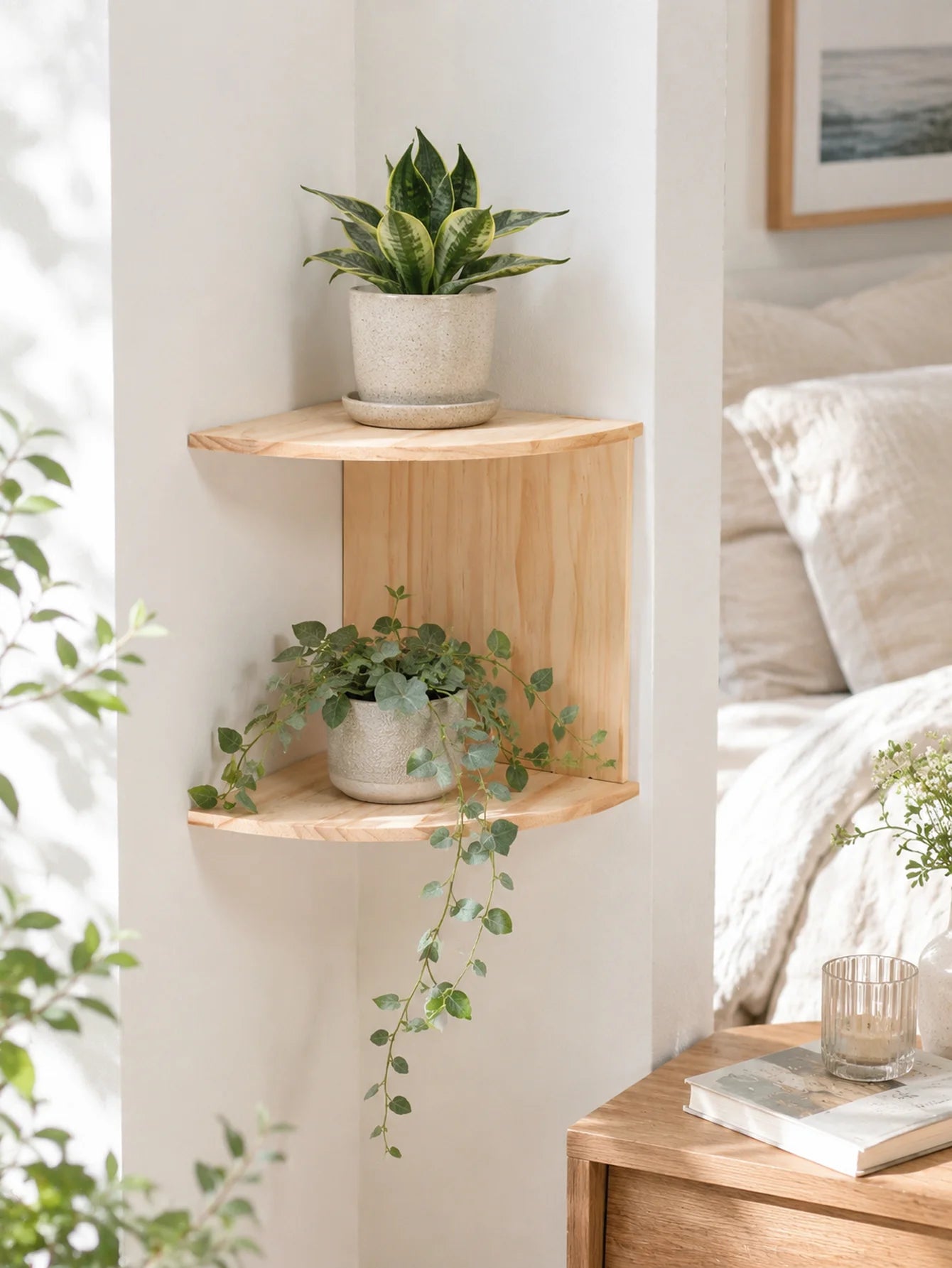 Floating Corner Wall Shelf