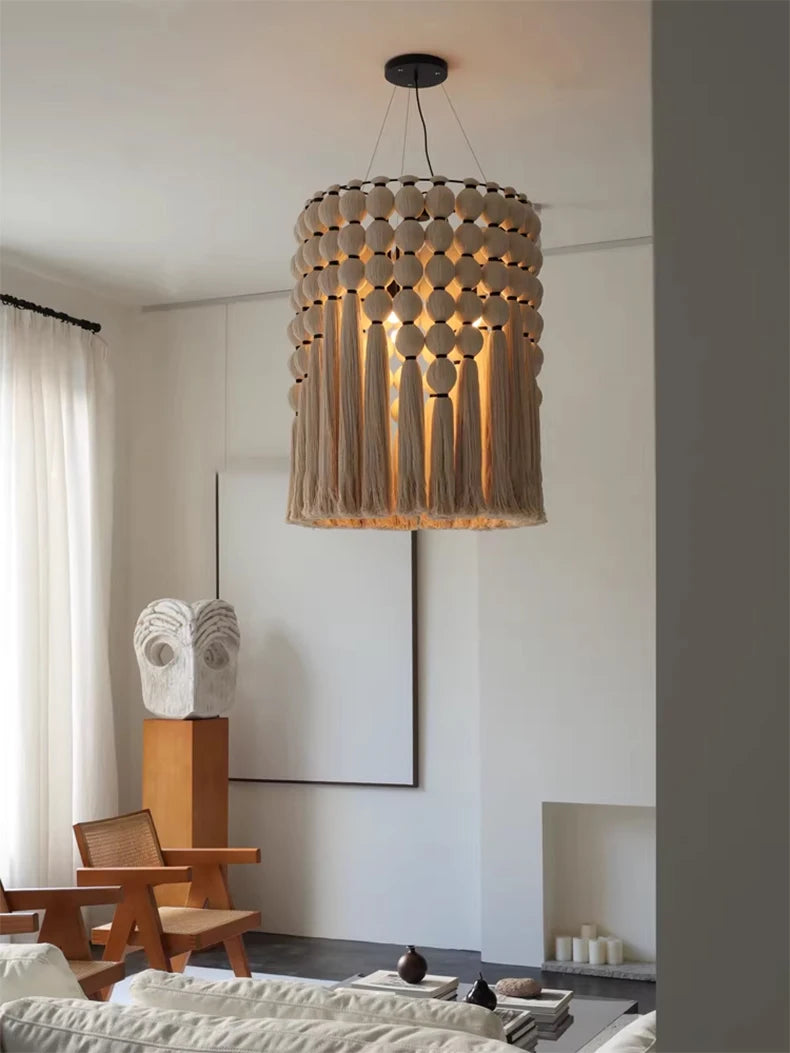 Wabi-Sabi Hemp Rope Pendant Chandelier