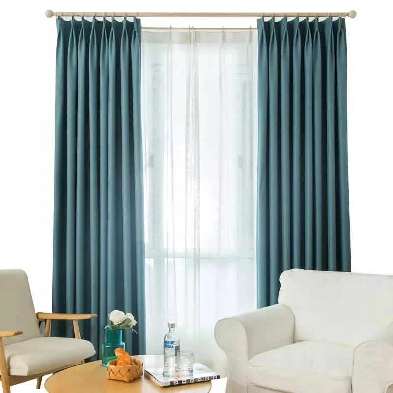 Modern Cotton-Linen Blackout Curtains, 310cm