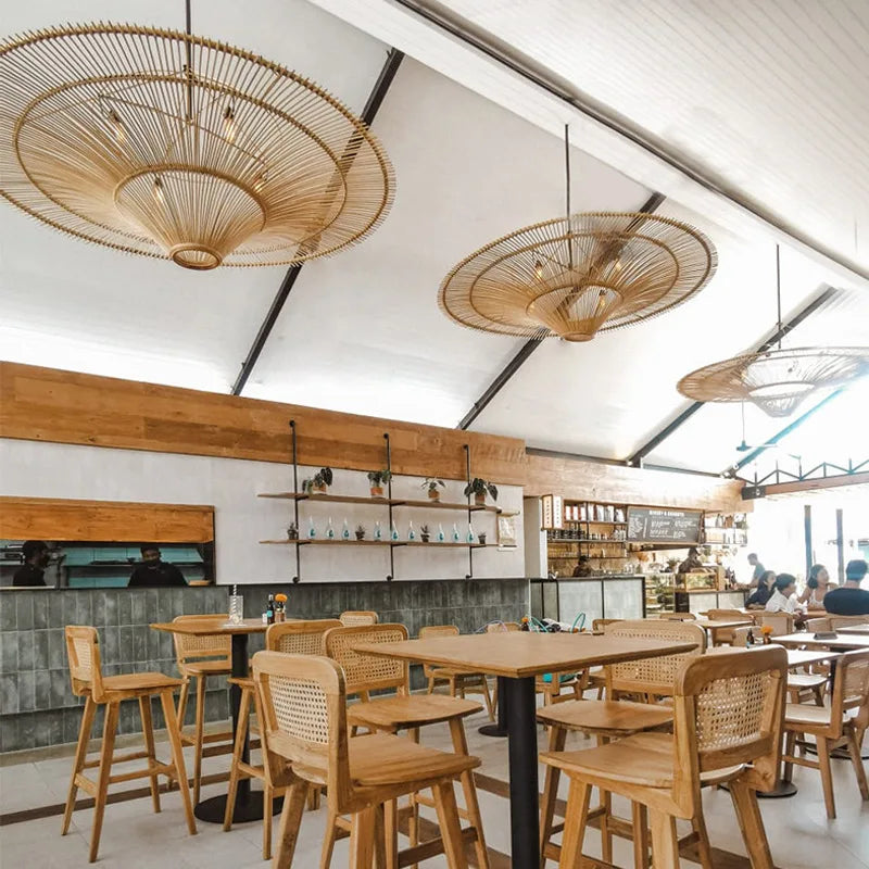 Wabi-Sabi Rattan Pendant Chandelier