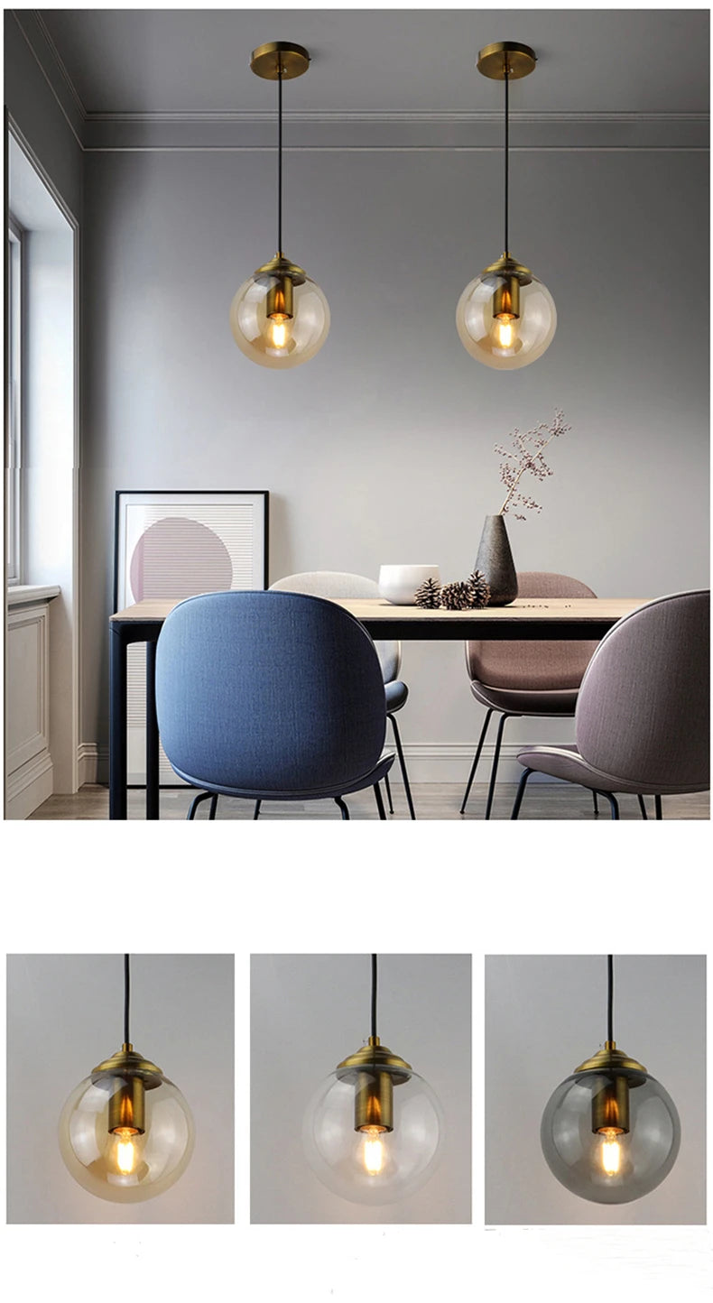 Modern Metal & Glass Chandelier
