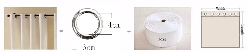 Modern Linen Blackout Curtains, 350cm