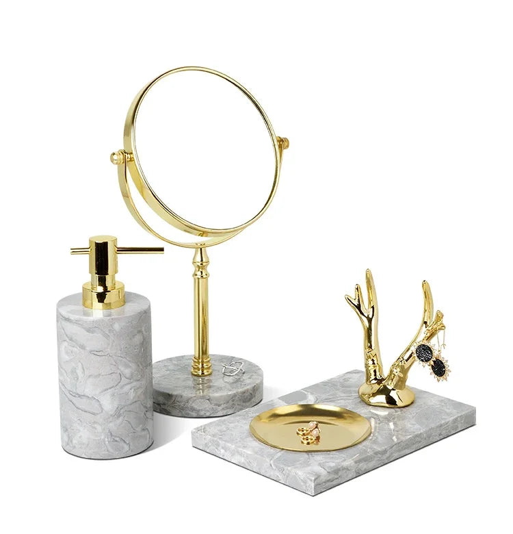 Marble Bathroom Accessory Set