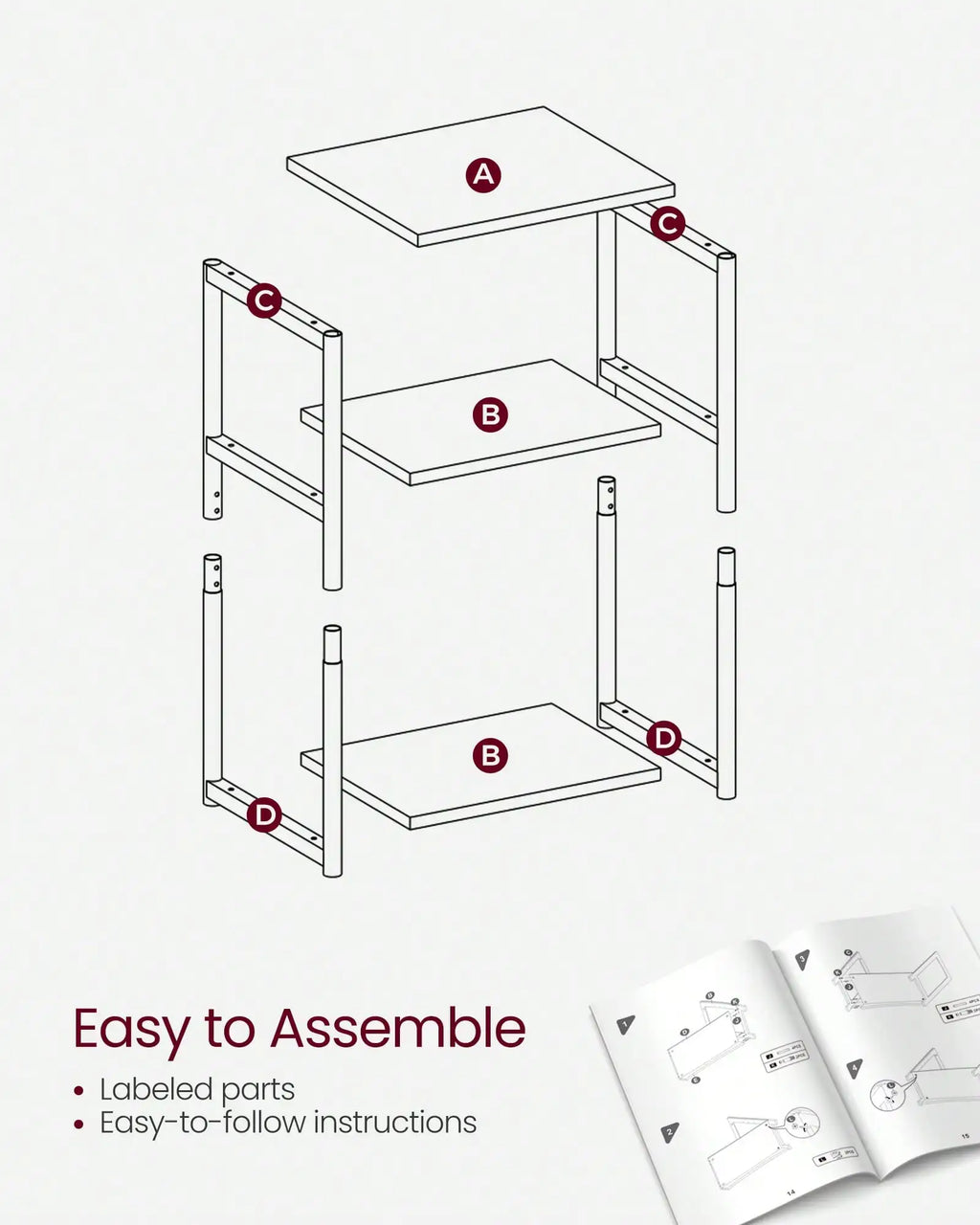 Slim Side Table Nightstand