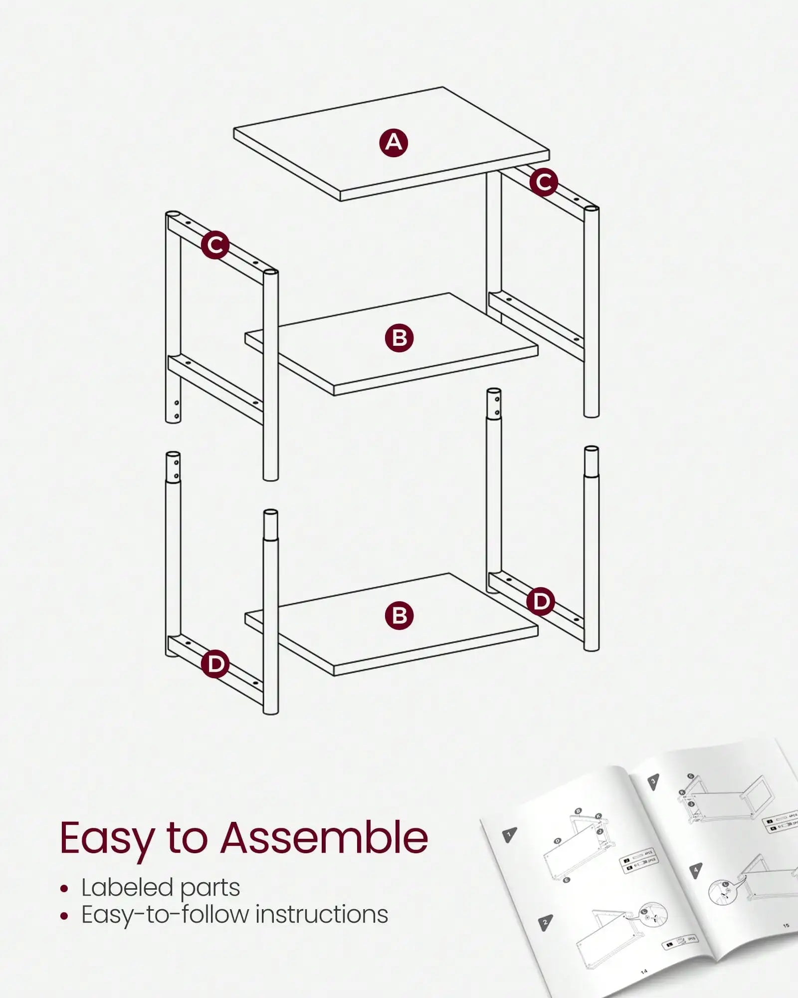 Slim Side Table Nightstand