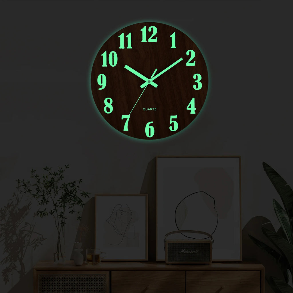 Luminous Wood Wall Clock