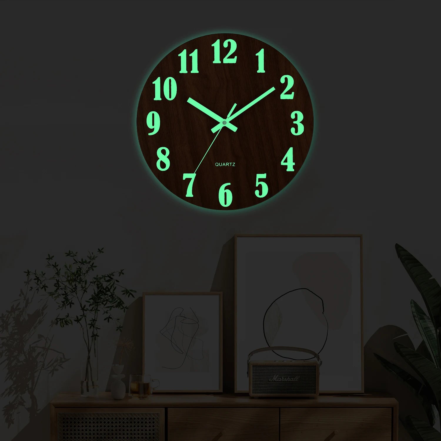 Luminous Wood Wall Clock