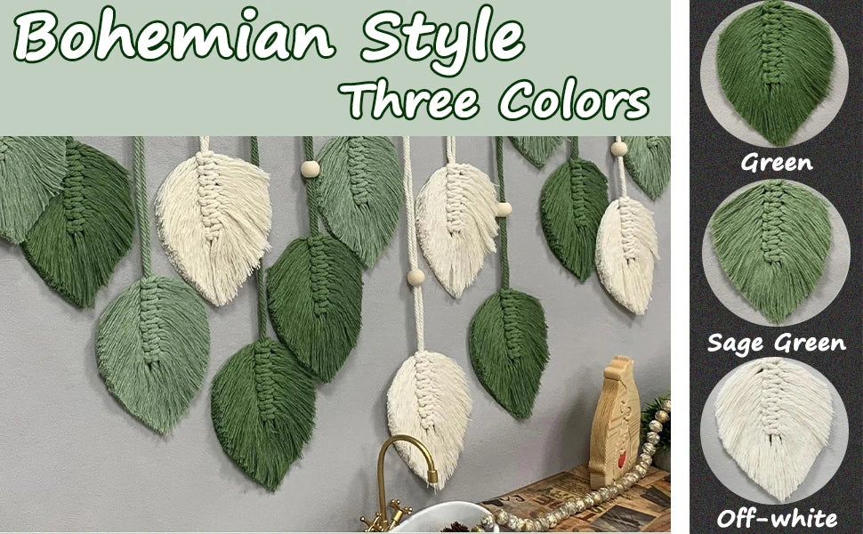 Leaf Tassel Macrame Panel
