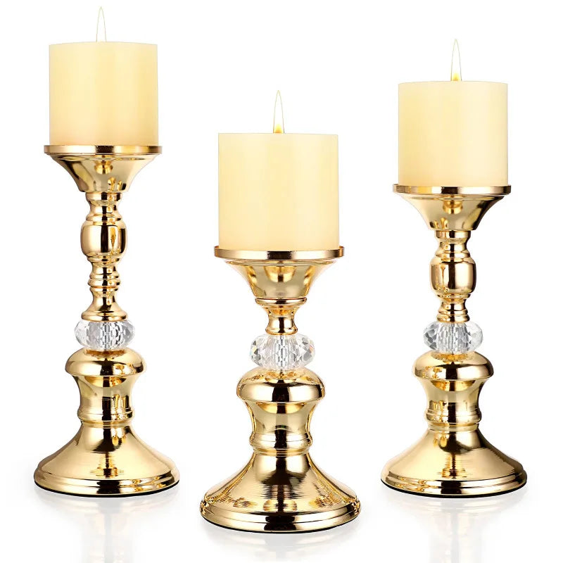 Crystal Pillar Candle Holder