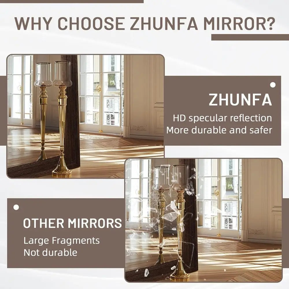 Arched Brown Full-Length Wall Mirror