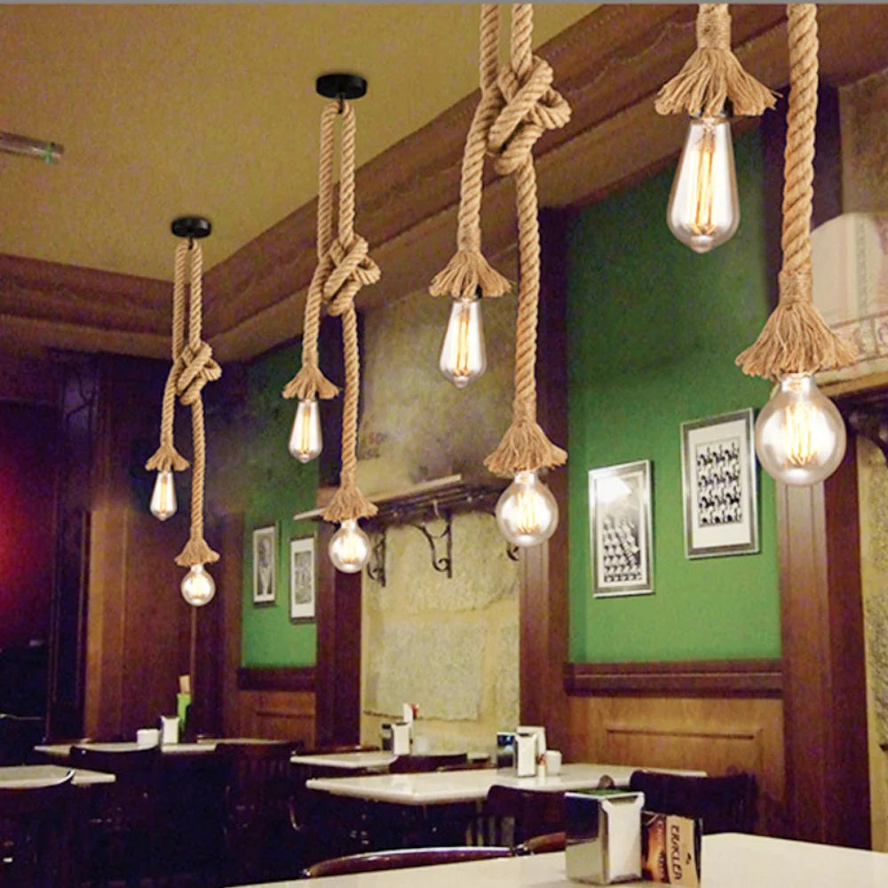 Hemp Rope Industrial Pendant Light
