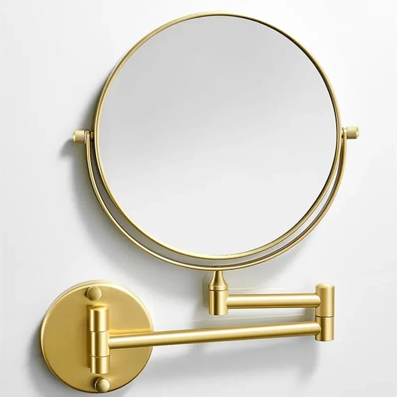Modern Round Gold Magnifying Vanity Mirror