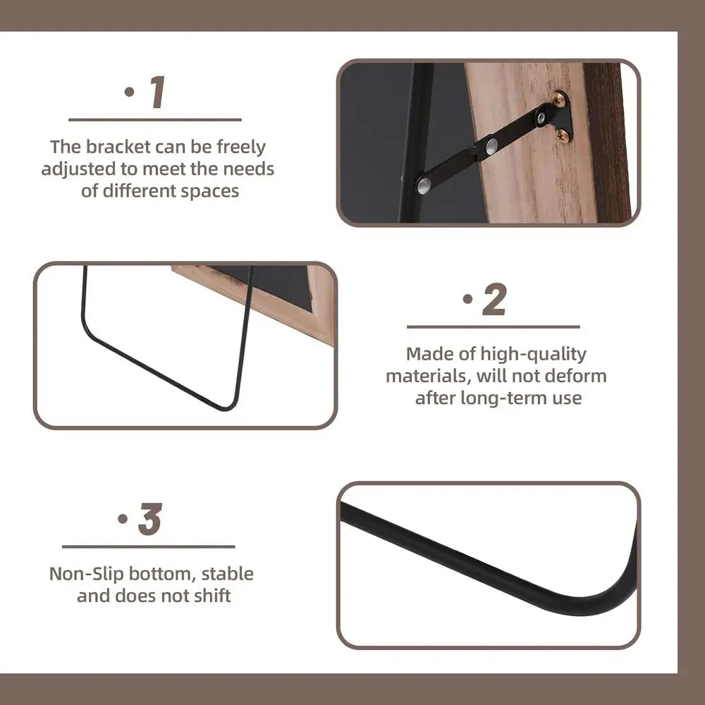 Arched Brown Full-Length Wall Mirror