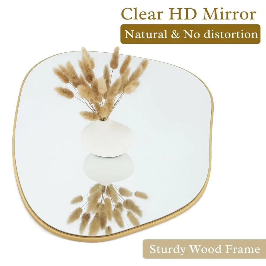Boho Asymmetrical Gold Wall Mirror