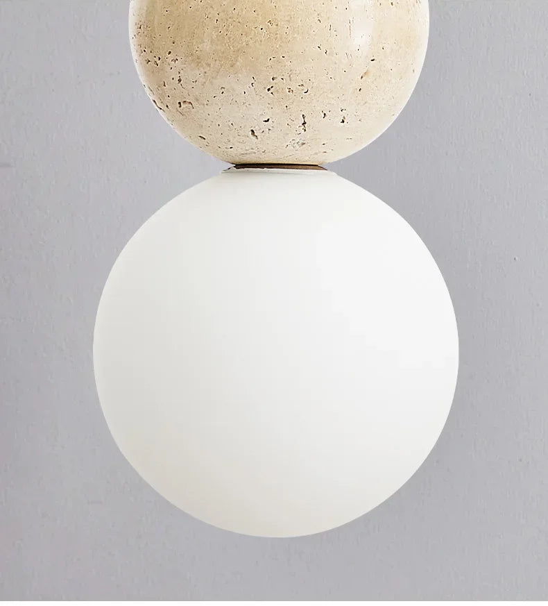 Cream-Style Stone Pendant Chandelier