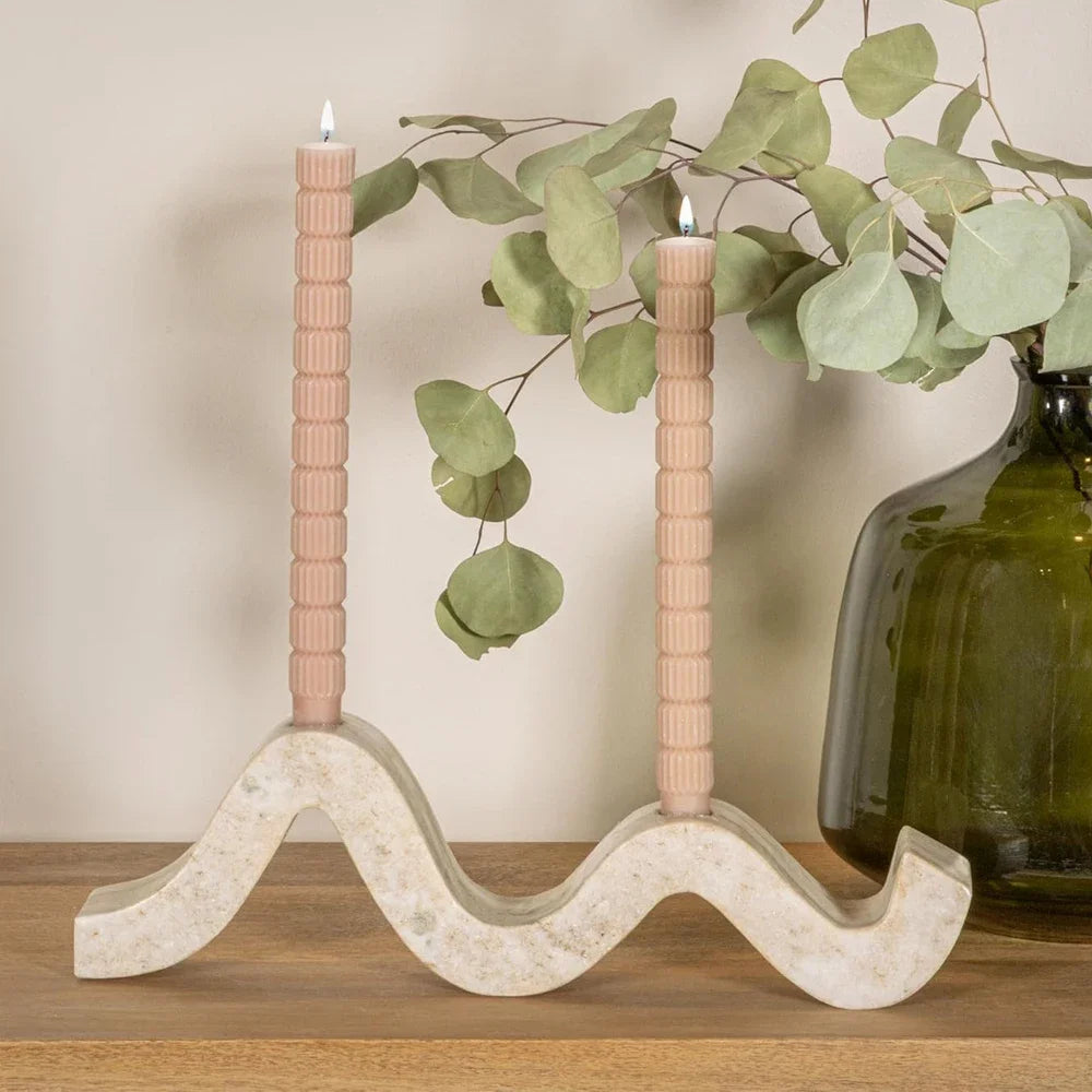 Vintage Travertine Candlestick
