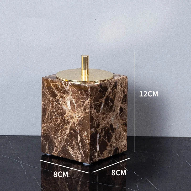 Dark Brown Marble Bath Set