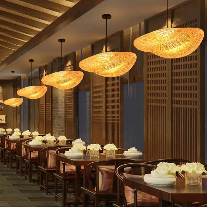 Retro Rattan Pendant Chandelier