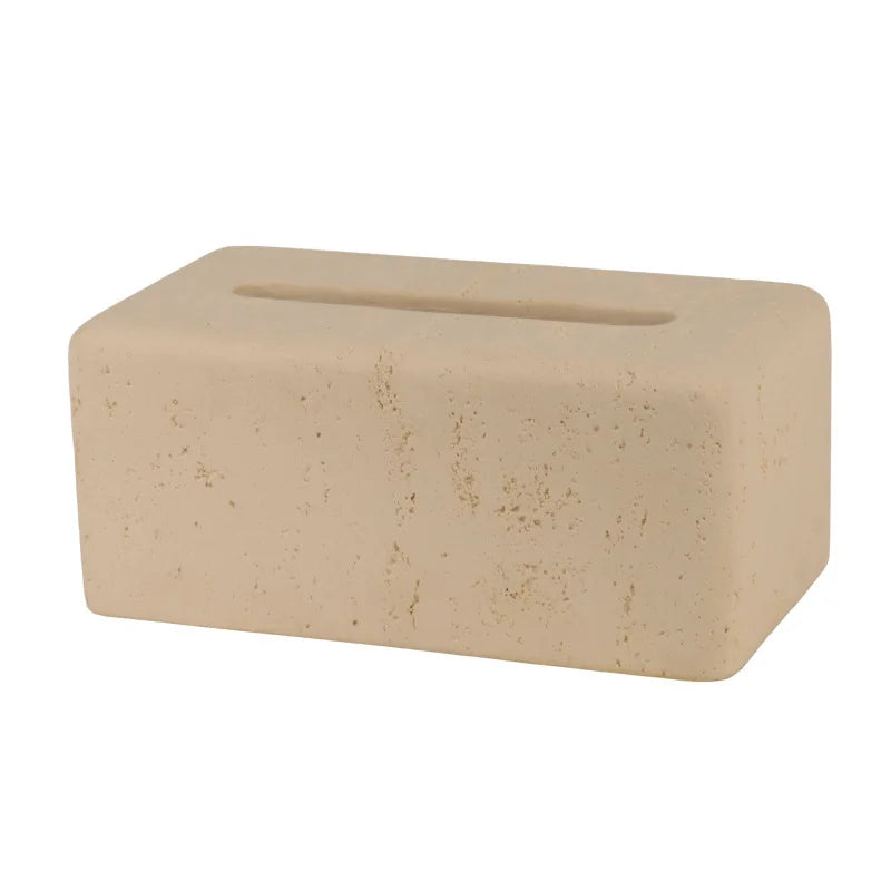 Rectangular Travertine Tissue Box