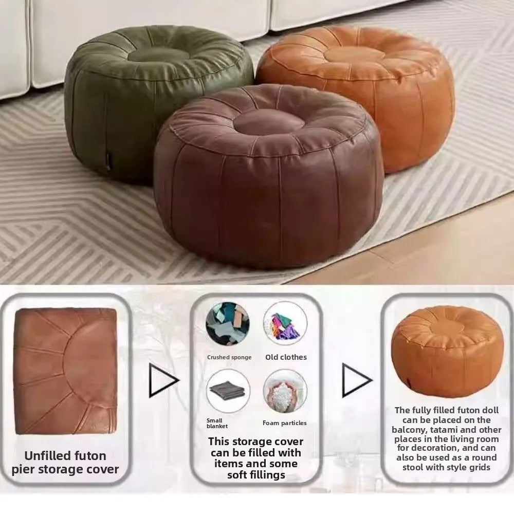 Round Storage Pouf