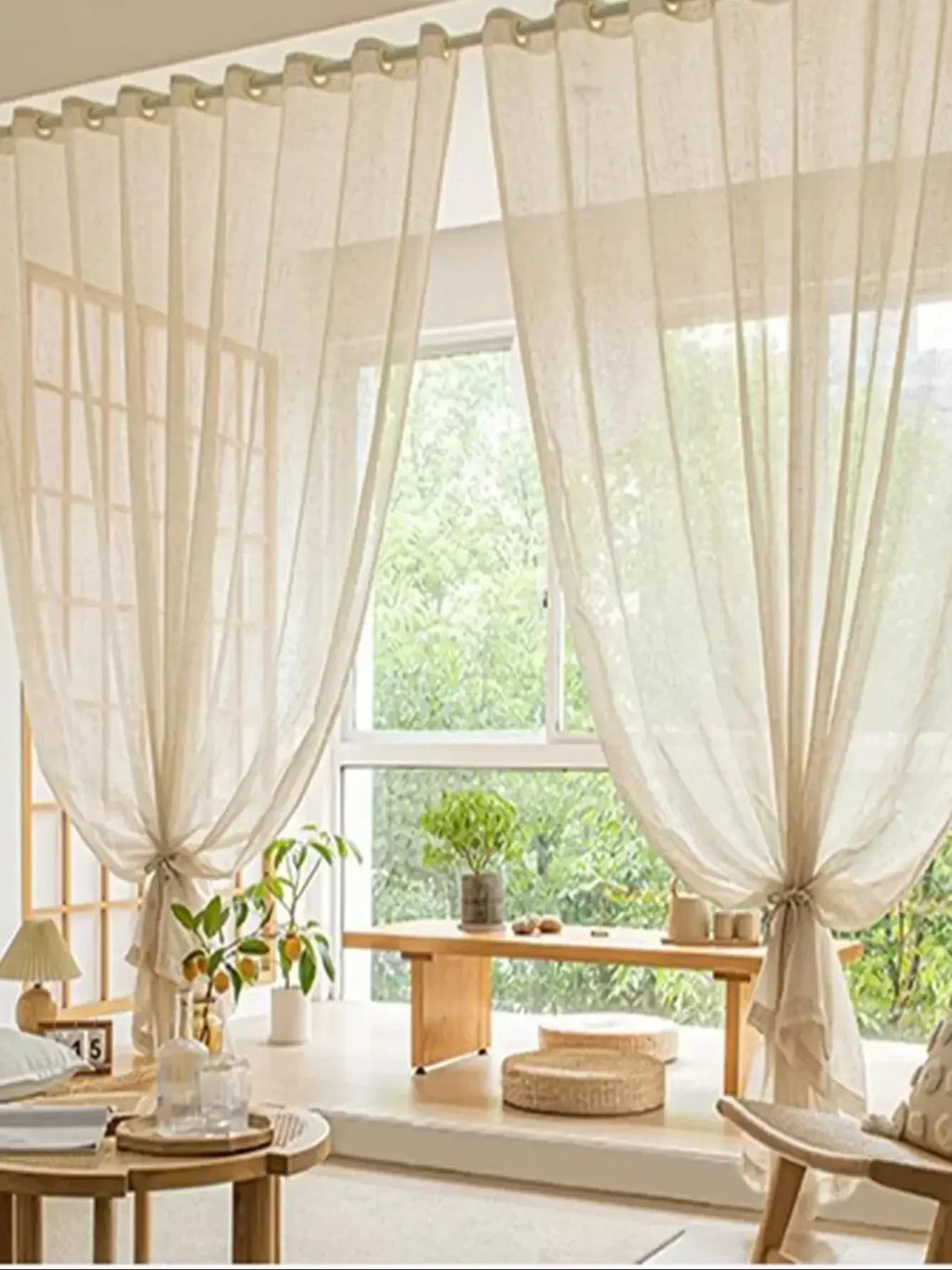 Modern Cotton-Linen Sheer Curtains