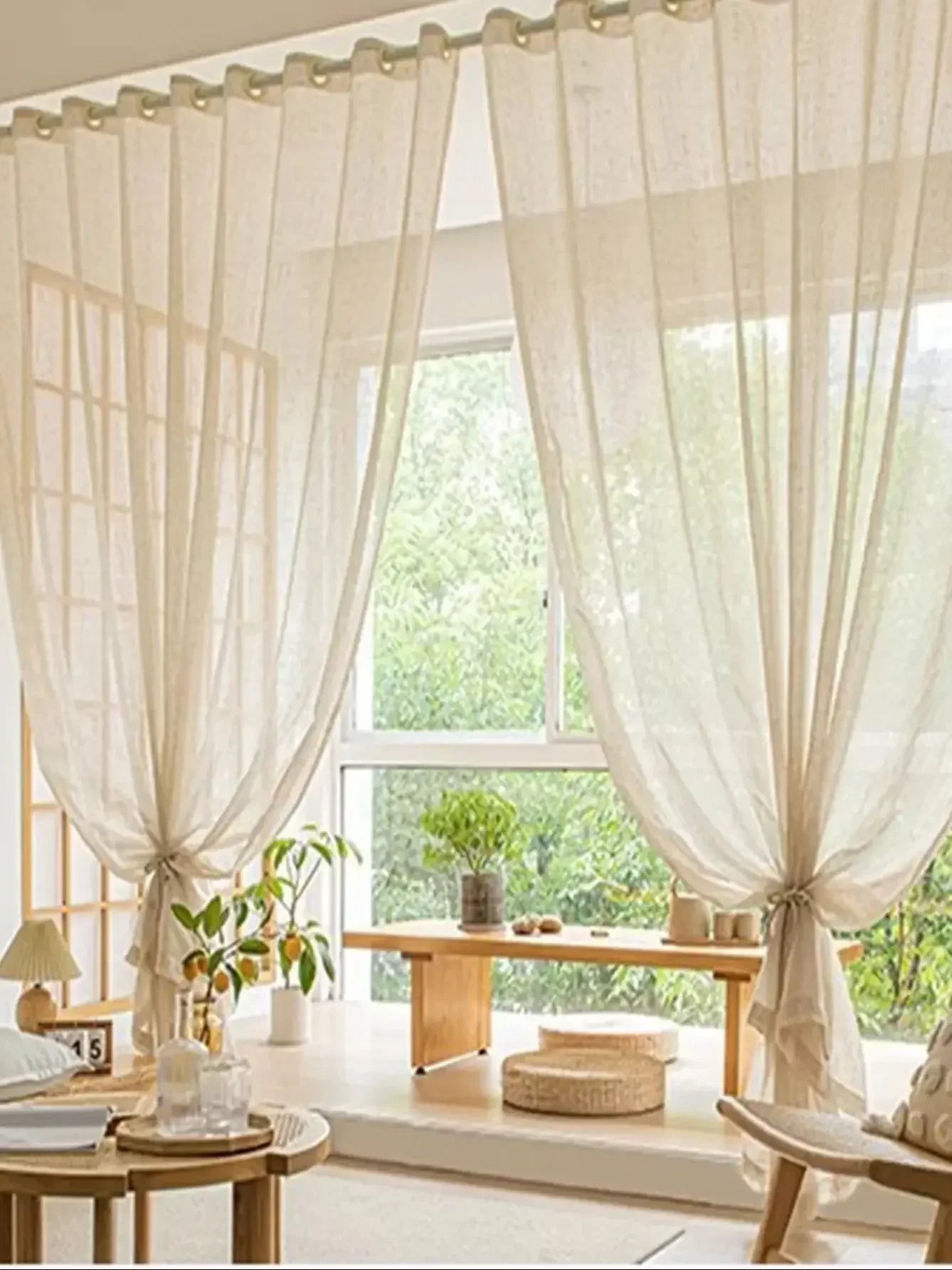 Modern Cotton-Linen Sheer Curtains