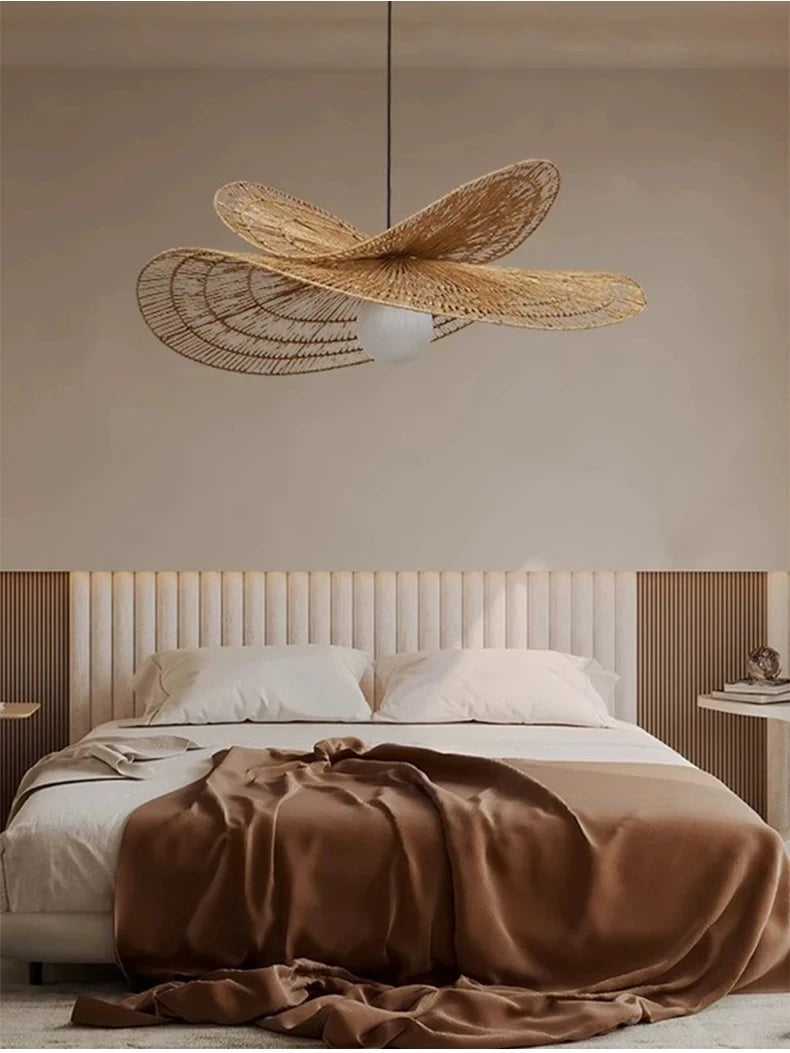 Wabi-Sabi Rattan Pendant Chandelier
