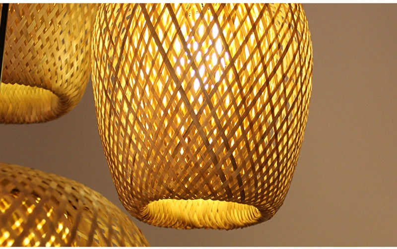 Retro Rattan Pendant Chandelier