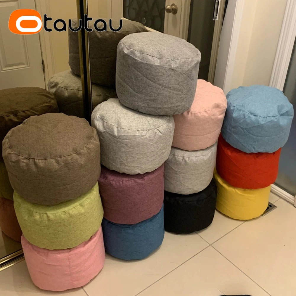 Round Storage Pouf