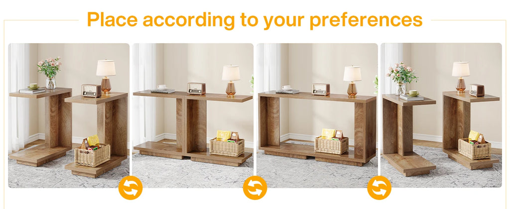 C-Shaped Sofa Side Table