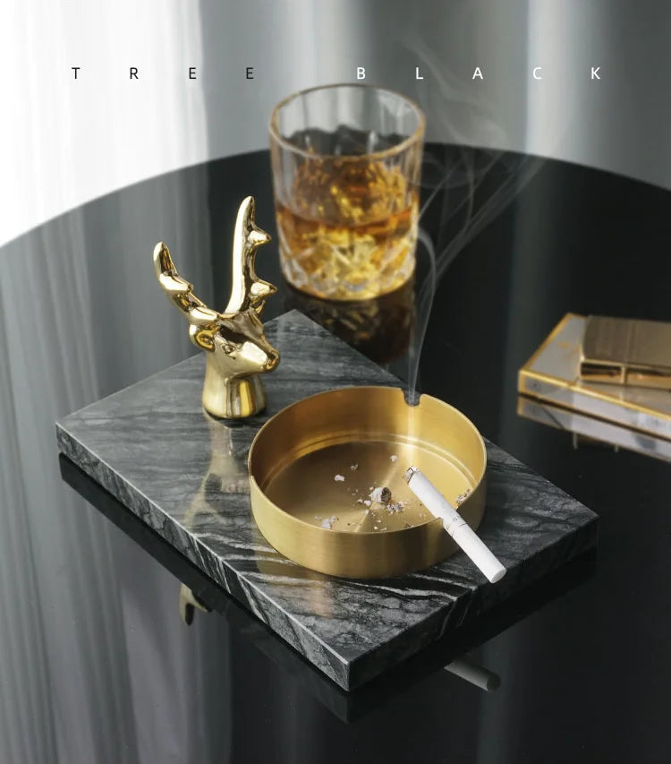 Black Marble Bath Accessory Set