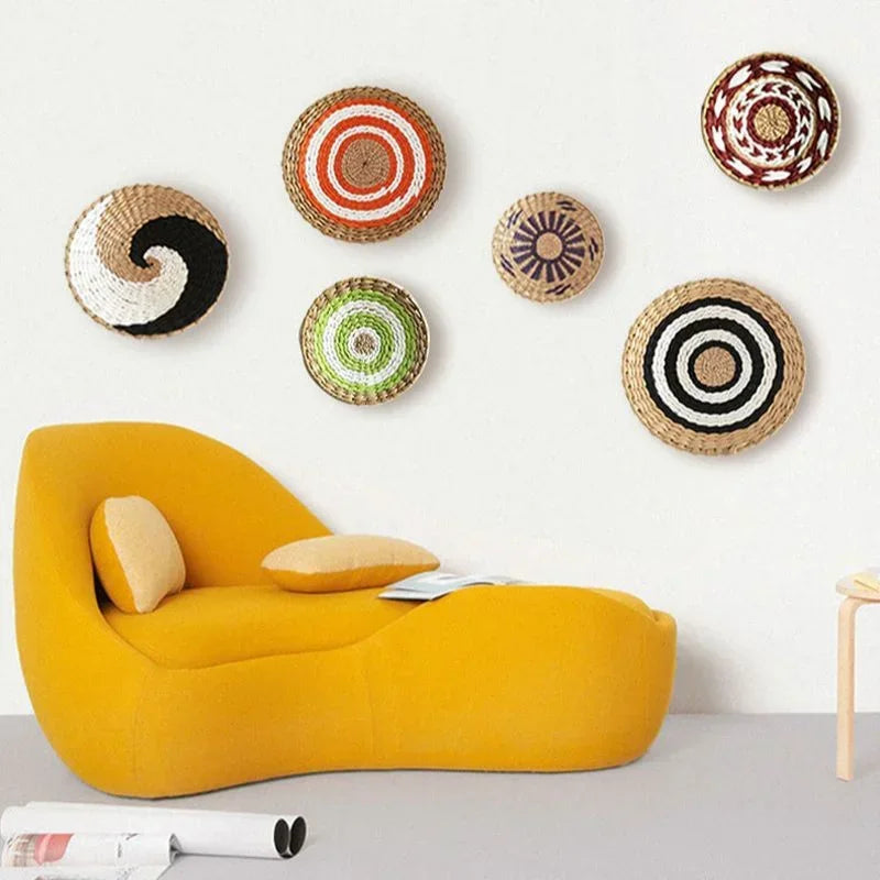 Rustic Round Natural Woven Wall Hanging