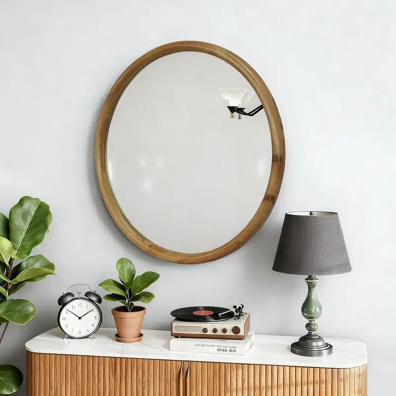Boho Round Natural Wall Mirror