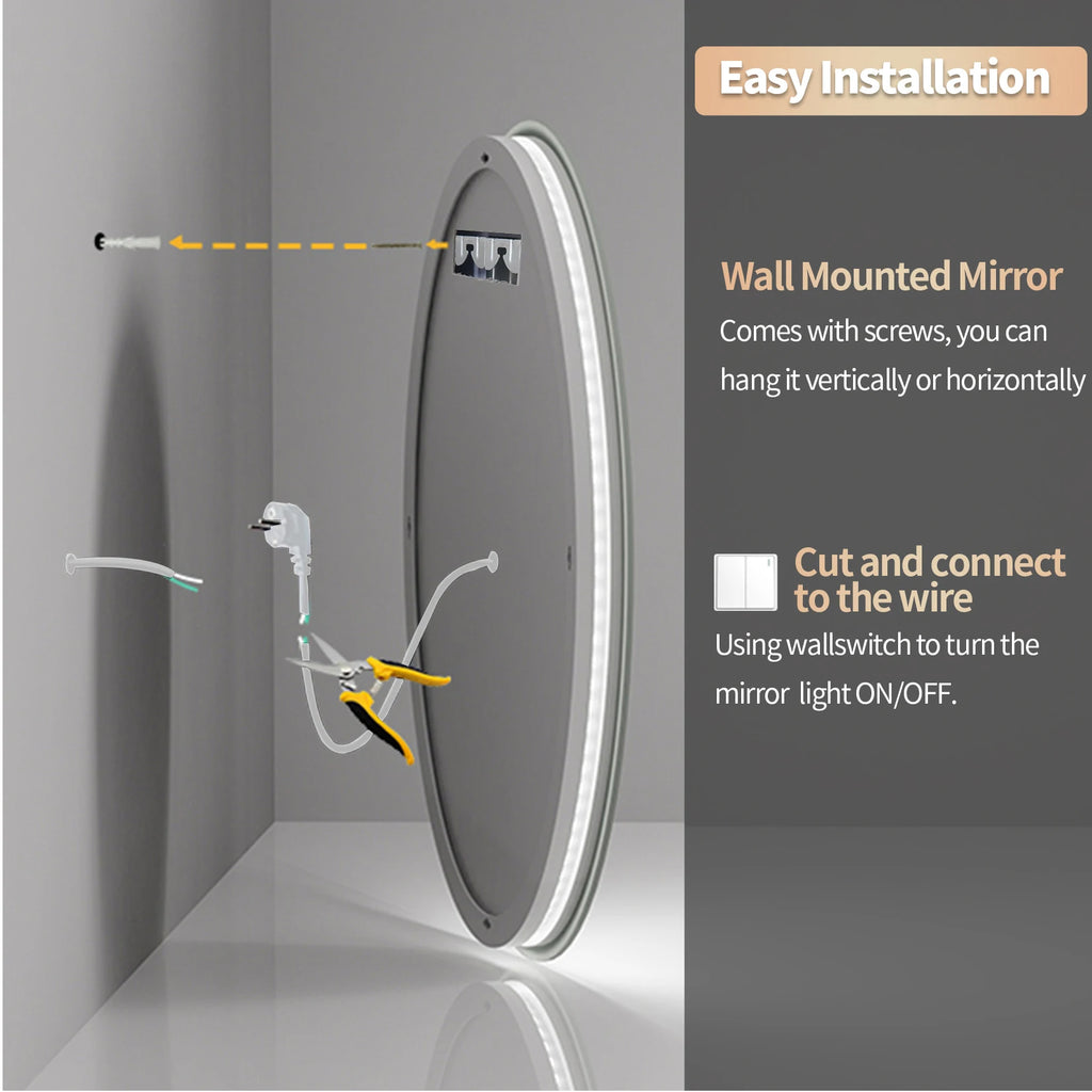 Round Backlit LED Mirror