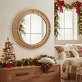 Boho Round Natural Wall Mirror