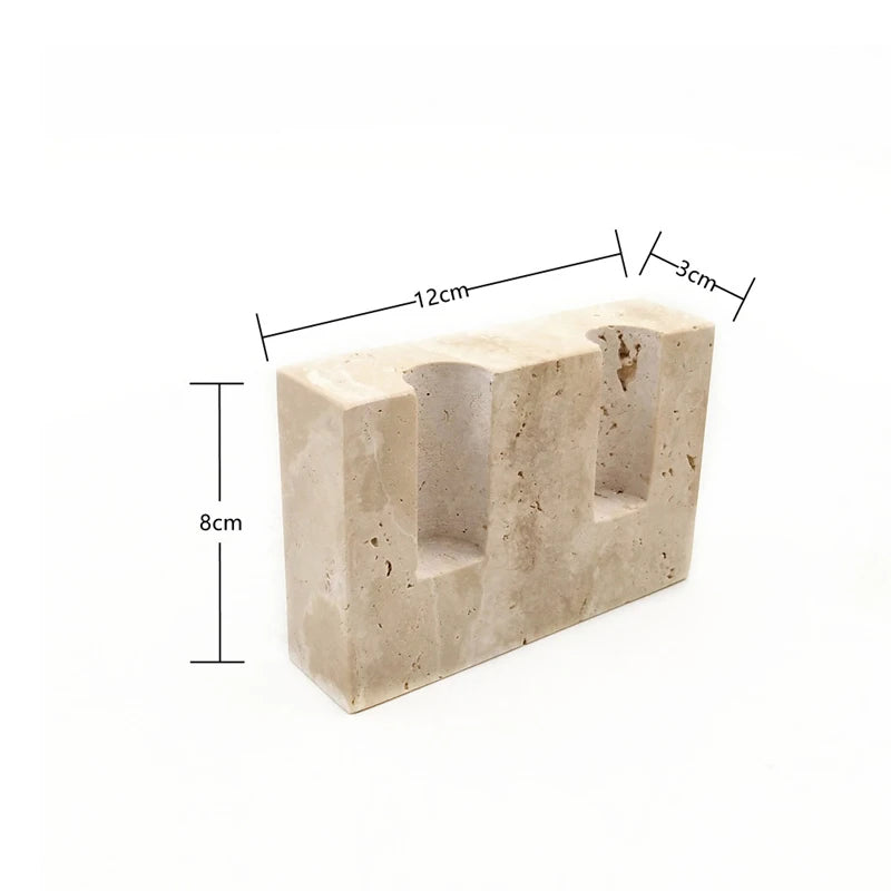 Vintage Travertine Candlestick