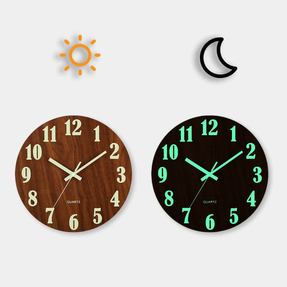 Luminous Wood Wall Clock