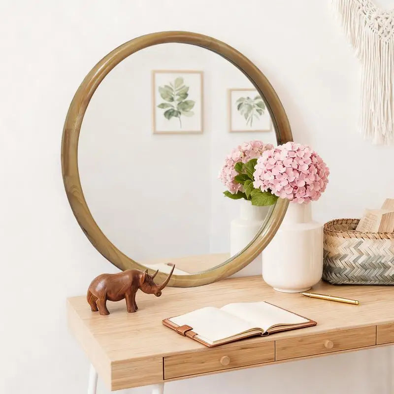 Boho Round Natural Wall Mirror
