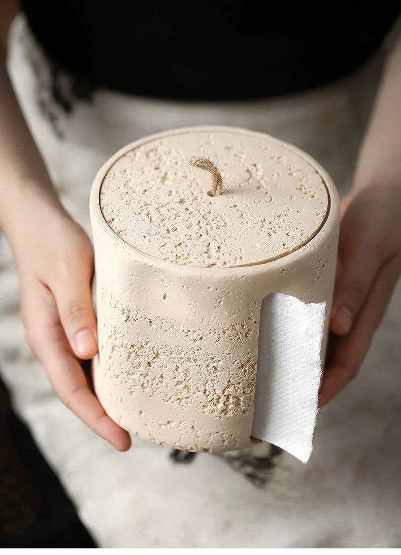 Wabi-Sabi Sandstone Tissue Box