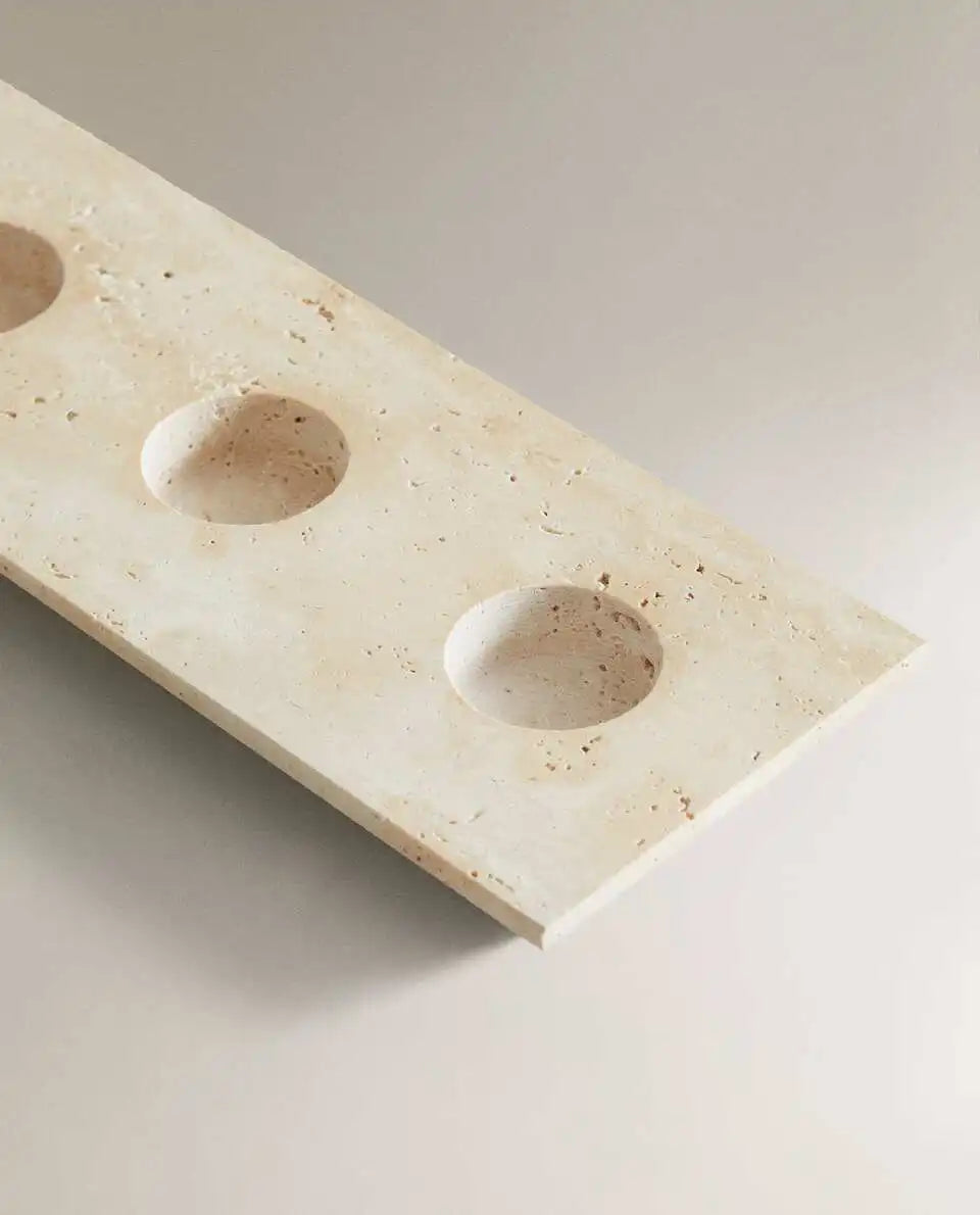 Retro Travertine Candle Holder