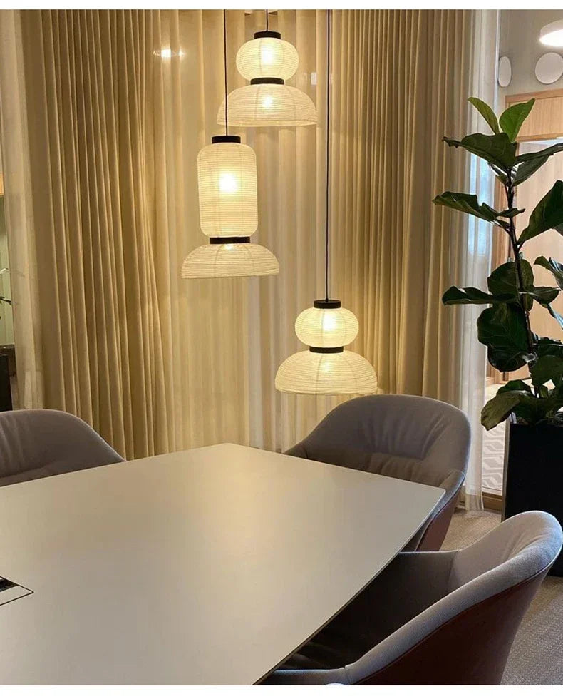 Wabi-Sabi Paper Arc Pendant Lamp